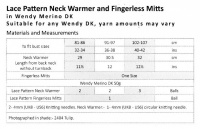 Knitting Pattern - Wendy 5930 - Merino DK - Lace Pattern Neck Warmer and Fingerless Mitts